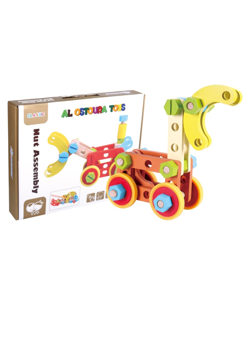 al ostoura toys Nut Assembly DIY Educational Wooden Toy LW1227 - Image 1