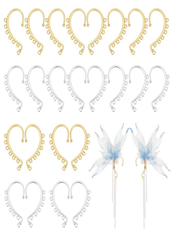 UNICRAFTALE 32Pcs 2 Colors DIY Ear Cuff Findings Dangling Ear Cuff Blanks Non Piercing Ear Wraps Metal Ear Cuff Earrings for Jewelry Making Dangle Earrings Crafts - Image 1