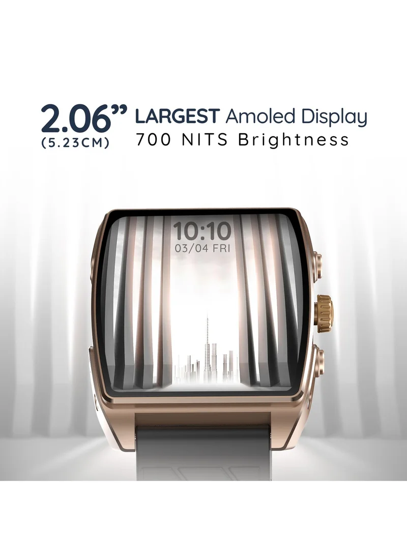 بيبل Mega 2.06" Smartwatch for Men and Women, AMOLED Display, Bluetooth Calling, Always On Display, SpO2, Heart Rate Monitoring, AI Voice Assistant, Multi-Sports Modes, Sleep Tracking, Alarm & Notifications