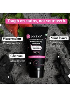 Perfora Luminous White Oral Care Combo: Purple Magic Whitening Serum & Charcoal Watermelon Mint Sls Free Toothpaste For Adults | V34 Colour Corrector For Teeth | Enamel Safe & Effective Teeth Whitener  - Image 3