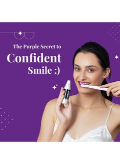 Perfora Luminous White Oral Care Combo: Purple Magic Whitening Serum & Charcoal Watermelon Mint Sls Free Toothpaste For Adults | V34 Colour Corrector For Teeth | Enamel Safe & Effective Teeth Whitener  - Image 2