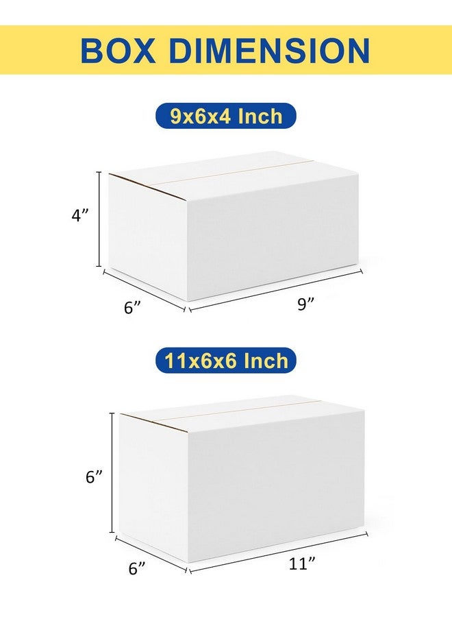 Poever Assorted-Sizes-Shipping-Boxes-40-Pack: 9X6X4 & 11X6X6 Small-Shipping-Boxes-Mailers, White Corrugated-Cardboard-Boxes-For-Packing-Small-Business Mailing - Image 2