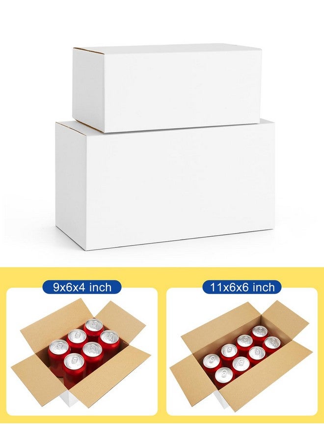 Poever Assorted-Sizes-Shipping-Boxes-40-Pack: 9X6X4 & 11X6X6 Small-Shipping-Boxes-Mailers, White Corrugated-Cardboard-Boxes-For-Packing-Small-Business Mailing - Image 3