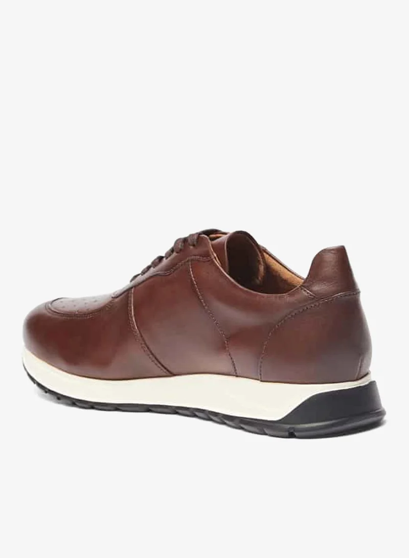 دوتشيني سنيكرز رجالي برباط وكاحل منخفض بلون سادة