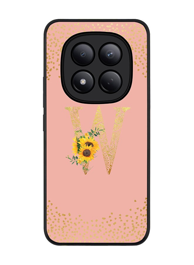 For Xiaomi Redmi Note 15 Pro 4G Case,Slim fit Camera Protection, Shockproof Thin Phone cover  - Custom Floral Monogram - W  (Rose Pink )