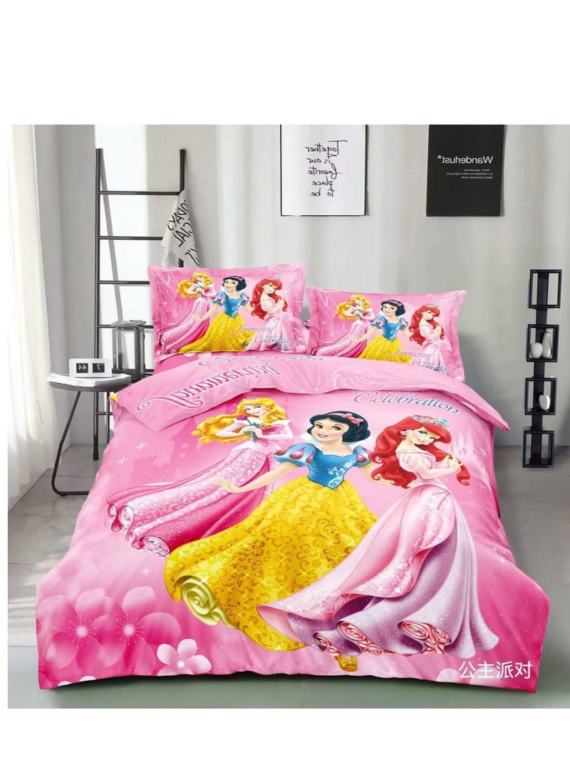 4pcs set Cartoon character Single Size Comforter set 160x210cm , fitted sheets size (120x200)+30cm Cotton and polyester Modern kids comforter
