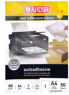 PARTNER 100-Piece A4 Size MultiPurpose Labels 1 Label Per Sheet  - Image 1