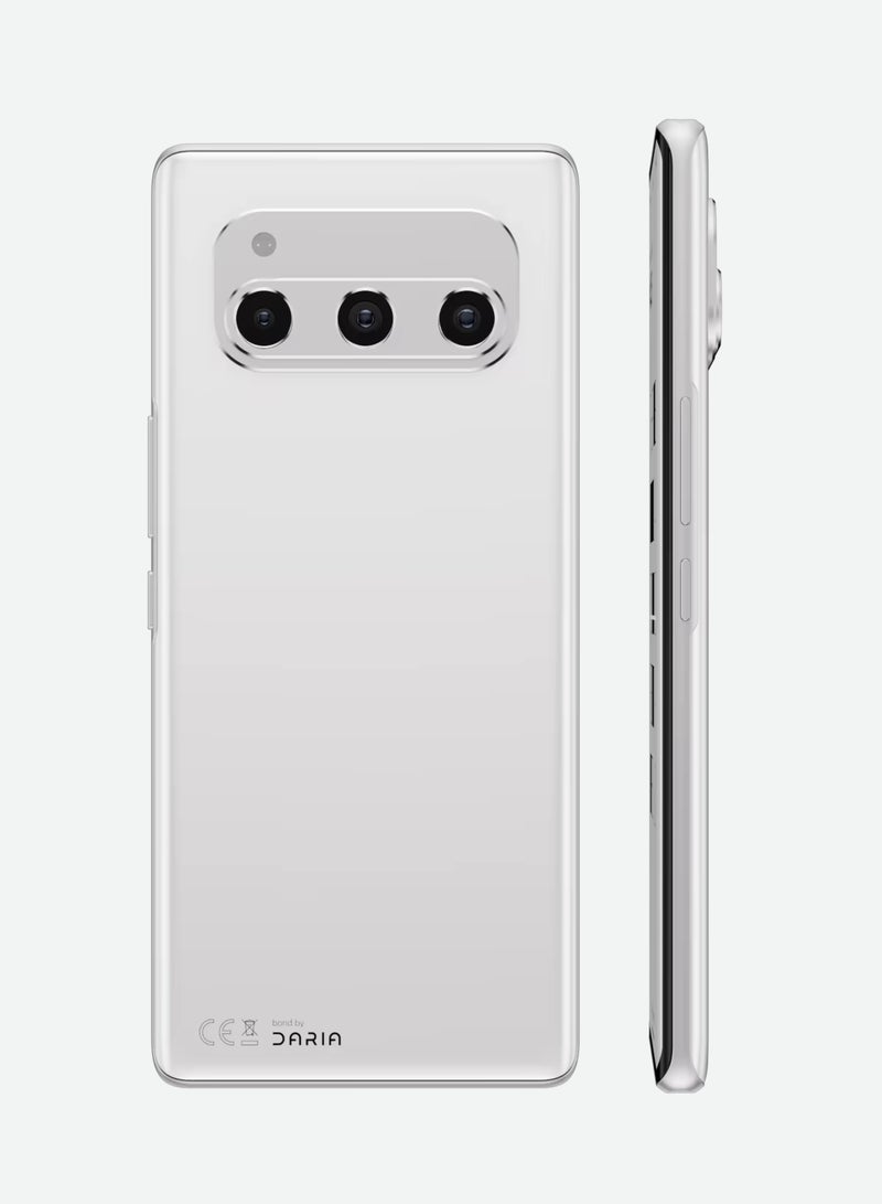 Daria BOND 5G Android 14 Smartphone, 8GB RAM, 256GB Storage, 50MP AI Triple Camera, 120Hz Curved AMOLED, Octa-Core 2.6 GHz, Web3 Monetization, Built-In Wallet, White Color, with 66 Watts Super Fast Charge Power Adapter - Image 1