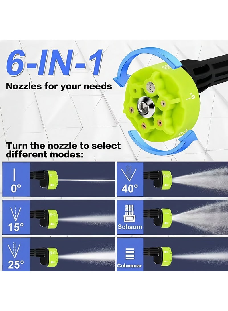 سيسلي مسدس غسيل عالي الضغط - تصميم محمول 48 فولت، مزود ببطارية قابلة لإعادة الشحن، موصل سريع، فلتر ذاتي التحضير، وعاء رغوي وخرطوم، غسالة سيارات كهربائية منزلية - Image 3