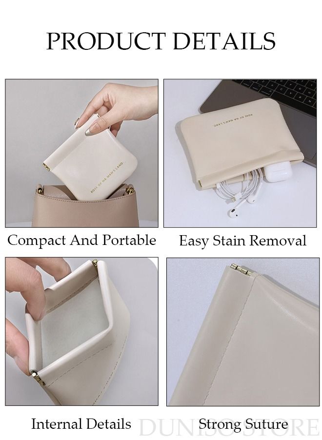 DUNISO Portable Digital Storage Bag Set Leather Data Cable Storage Bag Waterproof Electronic Organizer Pouch Bag for Data Cable Headphone Power Bank U Disk - Image 3