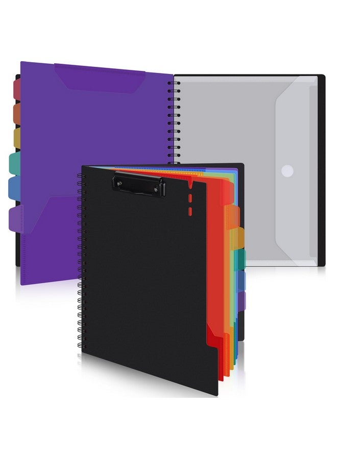 Uquelic Folders With Pockets, Clipboard Folio With 6 Colour Dividers 12 Pockets For Letter Size (11''X8.5''), Hardcover Clipboard Storage For Office, School And Nurse - Image 1