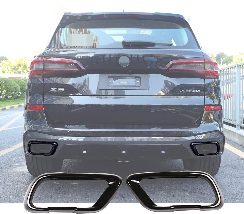 YIWANG Stainless Steel Exterior Accessories Exhaust Muffler Tail Pipe Trim Cover 2pcs For BMW X5 G05 X7 G07 20192021 M Sport Version