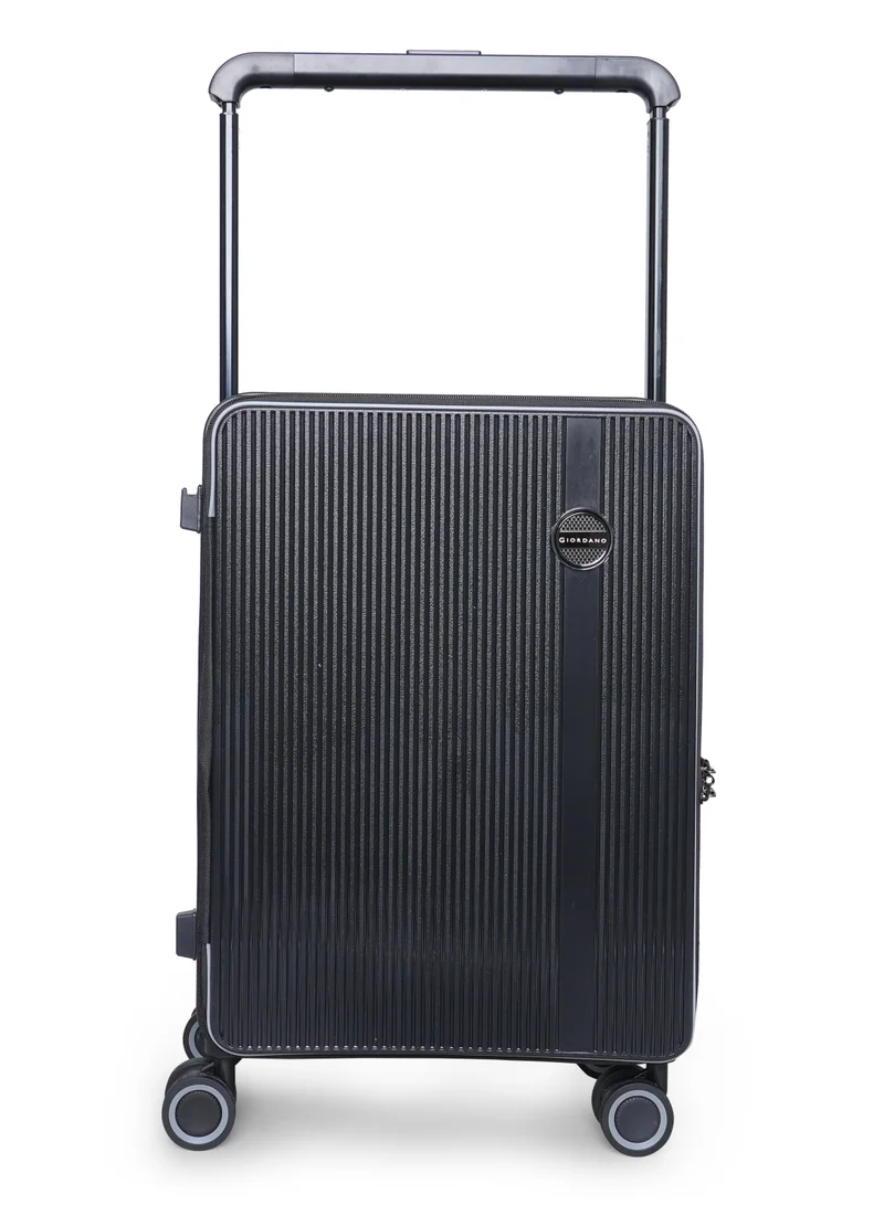 GIORDANO Giordano Genius Wide Handle Cabin Luggage Black | Laptop Compartment Luggage, Cabin Size Trolley Bag | Durable Lightweight Carry-On Suitcase, 20 Inch Suitcase | Premium Luggage &amp; Travel Gear