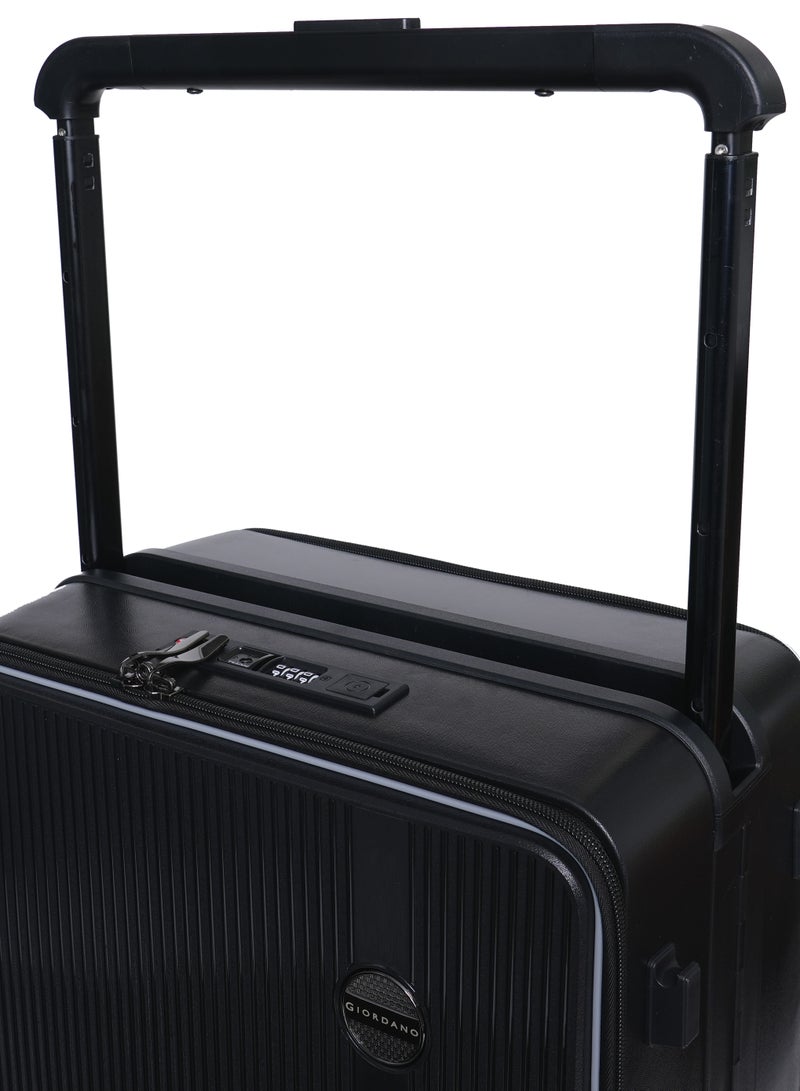 GIORDANO Giordano Genius Wide Handle Cabin Luggage Black | Laptop Compartment Luggage, Cabin Size Trolley Bag | Durable Lightweight Carry-On Suitcase, 20 Inch Suitcase | Premium Luggage & Travel Gear  - Image 4