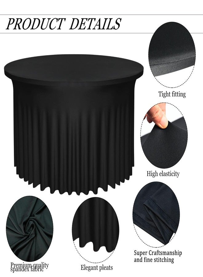 Yoquare 2 Pack 48" Diameter x 30" Height Black Table Skirt | Fits 4FT Round Tables |Polyester Spandex Round Table Cloths with Skirt|Stain 、Wrinkle Resistant、 for Wedding,Party,Dining,Banquet - Image 4