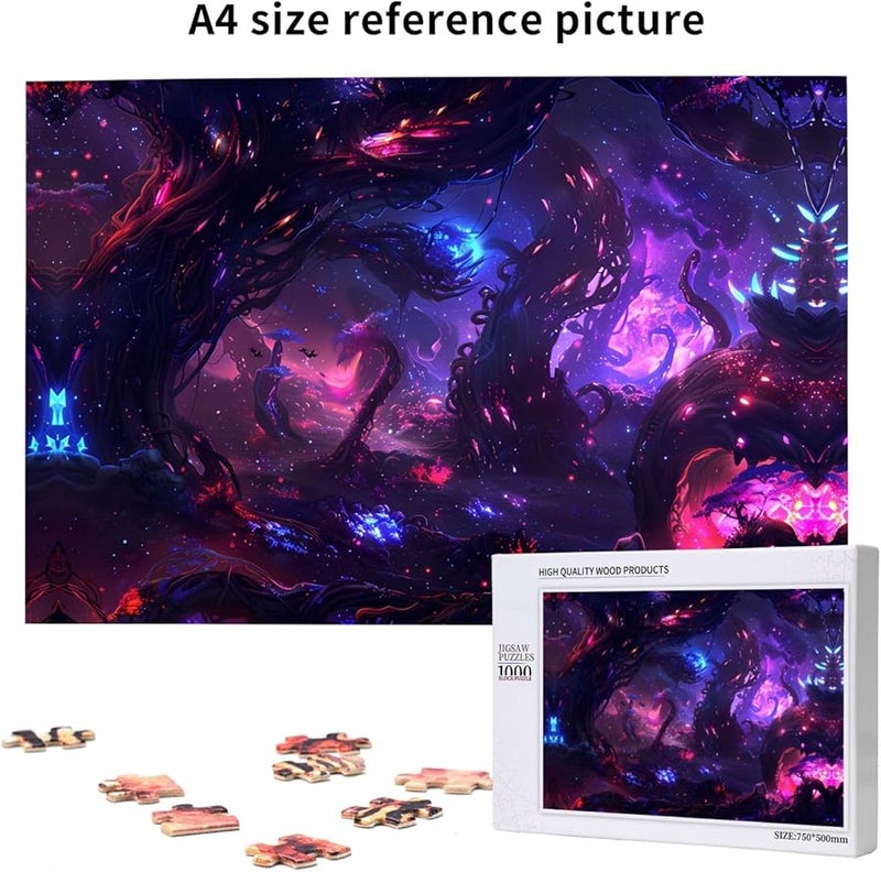 لغز شجرة فايا البنفسجي 1000 قطعة للبالغين ديكور المنزل 29.5 × 19.7 بوصة - Image 5
