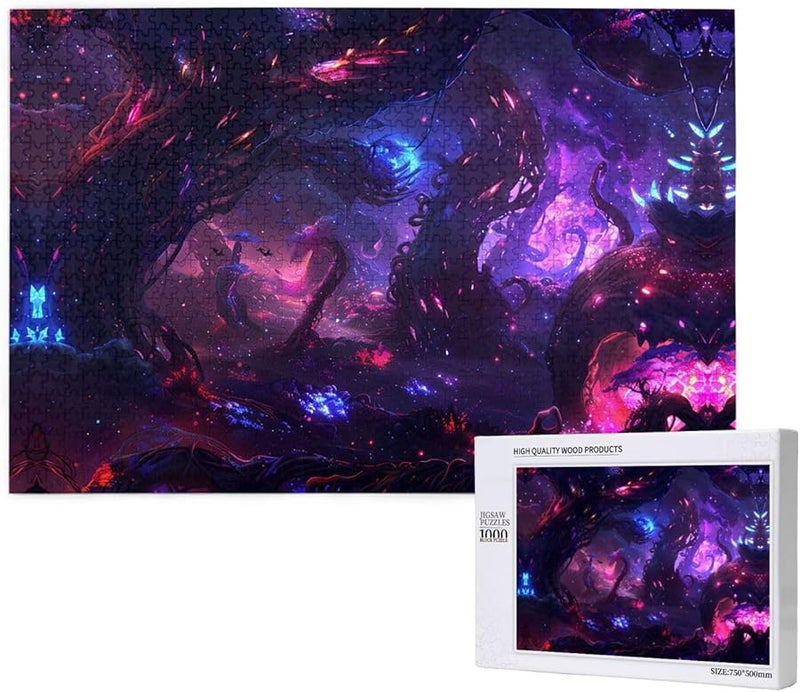 لغز شجرة فايا البنفسجي 1000 قطعة للبالغين ديكور المنزل 29.5 × 19.7 بوصة - Image 1