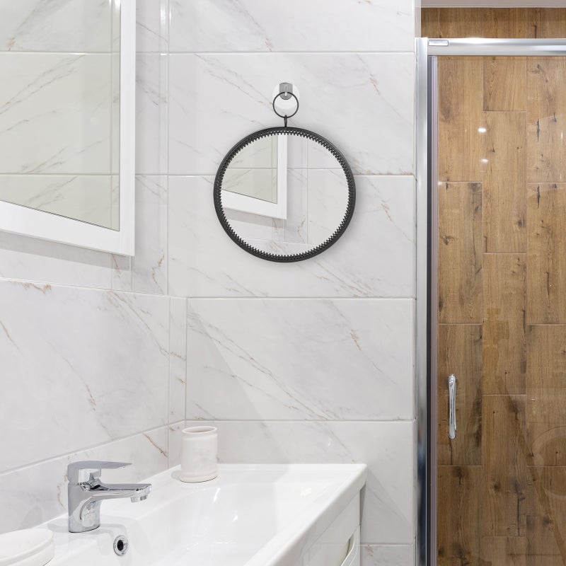 Makeup Mirror Vanity Mirror Multi-function Round Hanging Mirror for Bedroom - Image 4