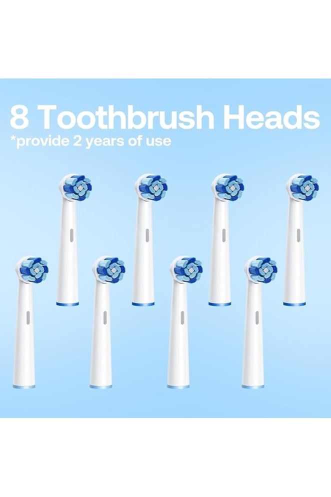 بيتفي R2 Rotating Electric Toothbrush, 5 Modes (Clean, Sensitive, White, Tongue & Gum Care), 8 Replacement Heads, Cleans 4X More Plaque, 30-Days Battery Life, White | R2 - Image 2
