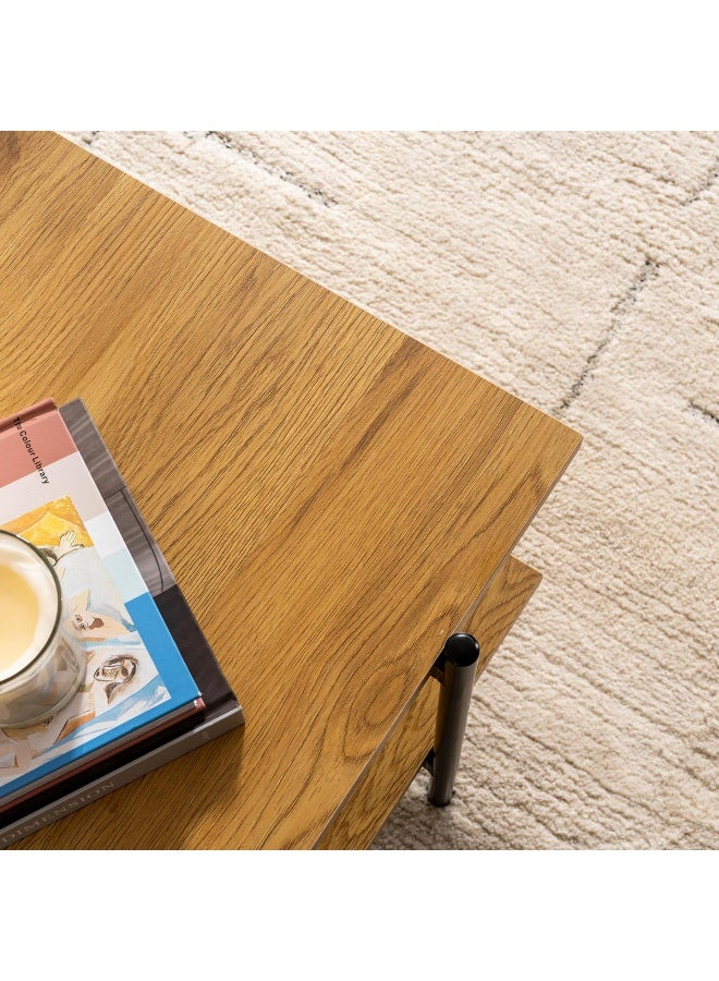 Pan Home Marvia Coffee Table Melamine - Natural And Black - Image 1