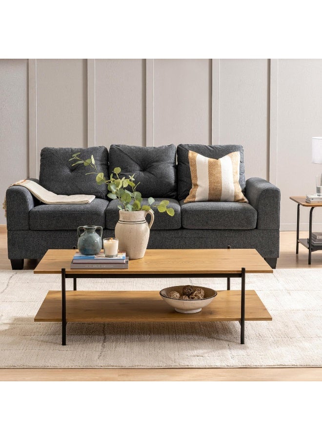 Pan Home Marvia Coffee Table Melamine - Natural And Black - Image 3