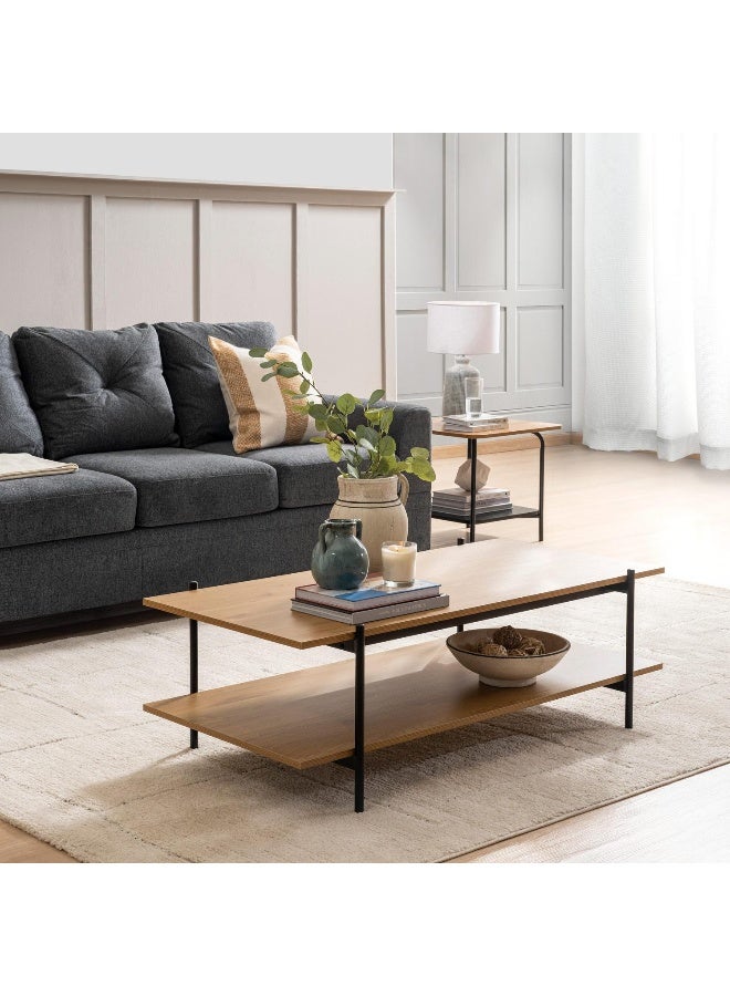Pan Home Marvia Coffee Table Melamine - Natural And Black - Image 2