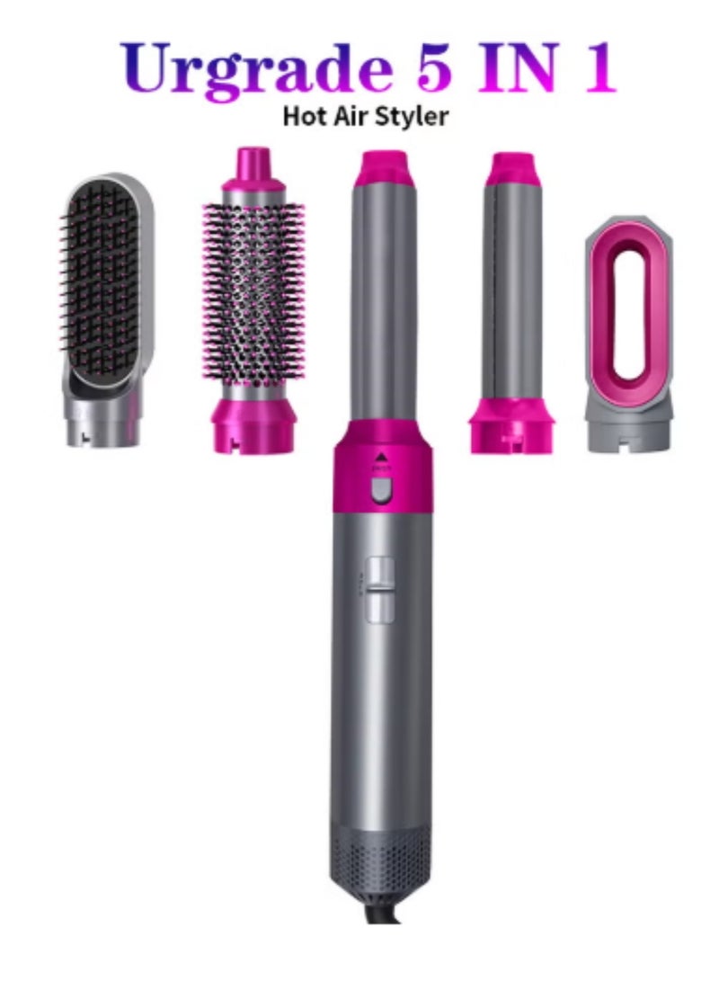 Generic 5-in-1 Hair Dryer Brush & Hot Comb Set – 1000W Blow Dryer, Volumizing Styler, Curler & Straightener for Women – Frizz-Free Hot Air Brush for All Hair Types (Straight, Wavy, Curly)  - Image 1
