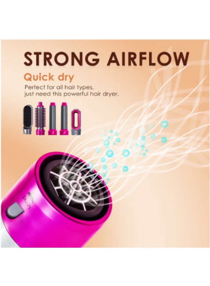 Generic 5-in-1 Hair Dryer Brush & Hot Comb Set – 1000W Blow Dryer, Volumizing Styler, Curler & Straightener for Women – Frizz-Free Hot Air Brush for All Hair Types (Straight, Wavy, Curly)  - Image 5