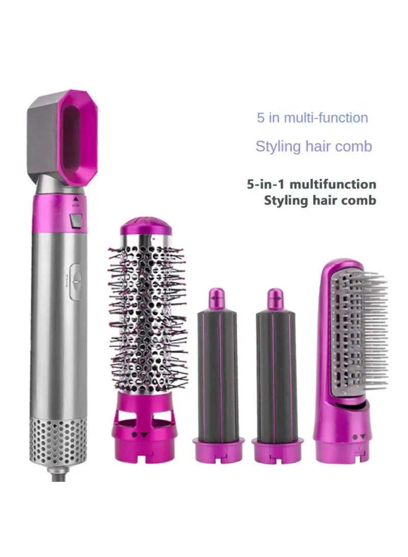Generic 5-in-1 Hair Dryer Brush & Hot Comb Set – 1000W Blow Dryer, Volumizing Styler, Curler & Straightener for Women – Frizz-Free Hot Air Brush for All Hair Types (Straight, Wavy, Curly)  - Image 2