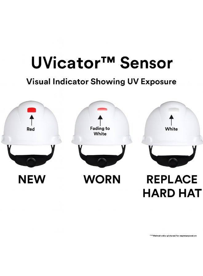 3M SecureFit H-701SFR-UV Safety Helmet – White, Comfortable Hard Hat with Ratchet Adjustment and UV Sensor - Image 3