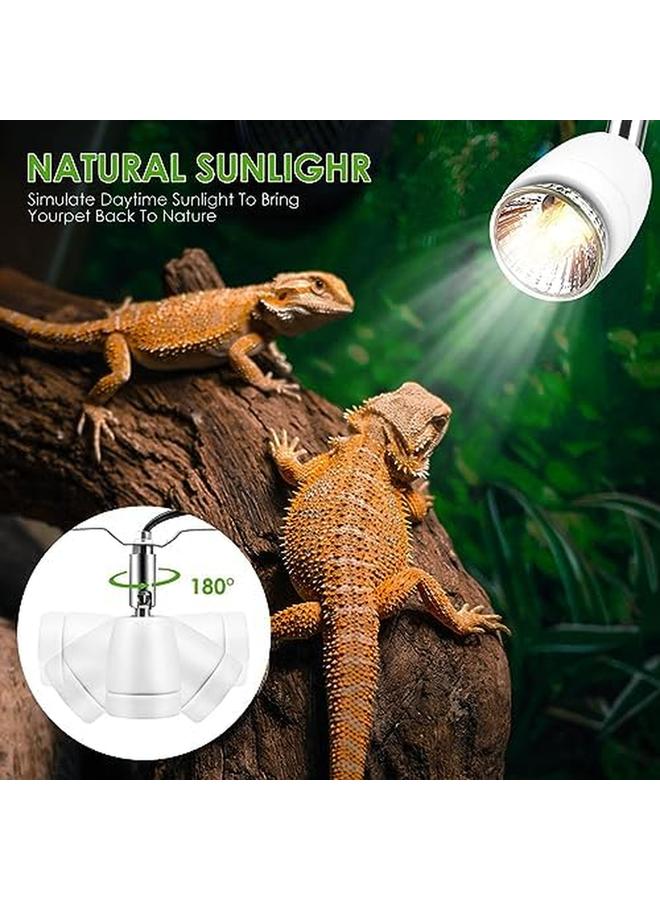 Excefore Reptile Heat Lamp Holder With Dimmer Switch E27 Bulb 400W Rotatable Heat Lamp Socket Ceramic Bulb Holder For Lizard Turtle Tortoise And Reptile Ceramic La Bulbs Not Included - Image 3