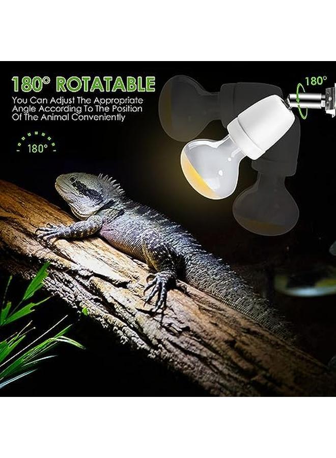 Excefore Reptile Heat Lamp Holder With Dimmer Switch E27 Bulb 400W Rotatable Heat Lamp Socket Ceramic Bulb Holder For Lizard Turtle Tortoise And Reptile Ceramic La Bulbs Not Included - Image 4