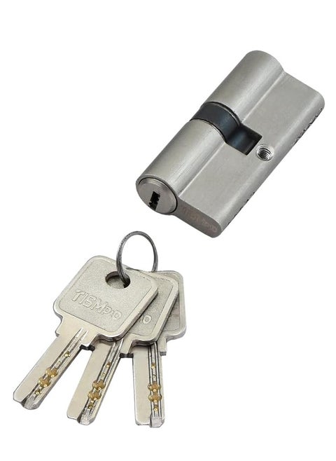 Brass Door Lock Cylinder 70mm, Two Sided Lock And 3 Computer Keys (MSN)