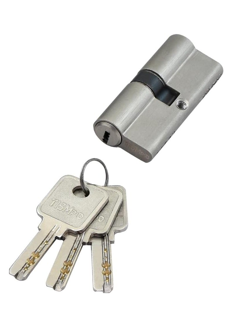 TISMpro - Brass Door Lock Cylinder 70mm, Two Sided Lock And 3 Computer Keys (MSN) - Image 1