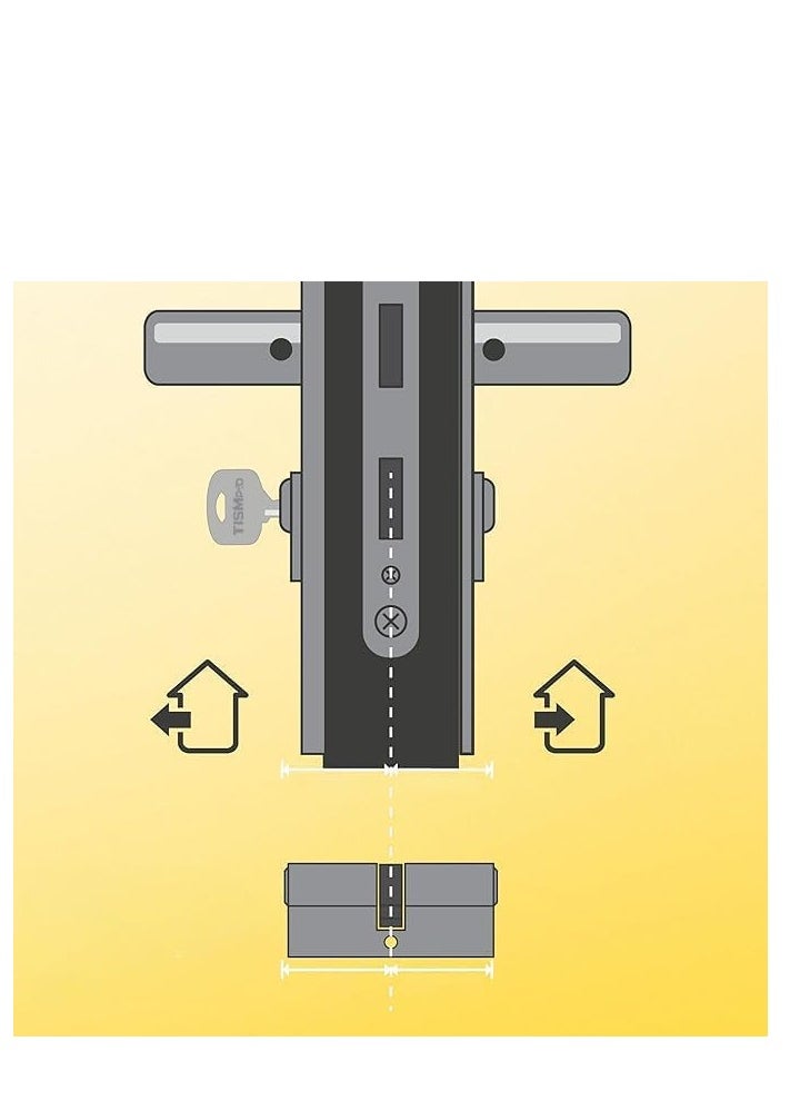 TISMpro - Brass Door Lock Cylinder 70mm, Two Sided Lock And 3 Computer Keys (MSN) - Image 1