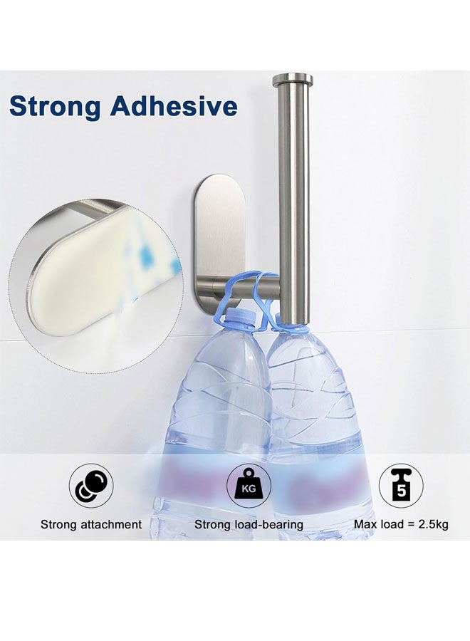 WangPangZi Stainless Steel Toilet Paper Holder Brushed Nickel Self Adhesive Wall Mount Rustproof SUS304 No Drilling Tissue Rack for Bathroom Kitchen Washroom Everyday Use - Image 3