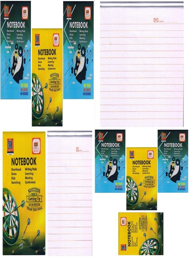 FIRST CLICK® Kids Notebooks for Writing Shorthand Steno Notebook | Doctors Prescription Pad | Writing Notepad | 160 Pages per Booklet | Pack of 8 | 68 GSM Paper | Both Side Ruled | 12.2 x 18 cm Learning, Meetings, Conferences, Sketching, Kids notebooks - Image 1
