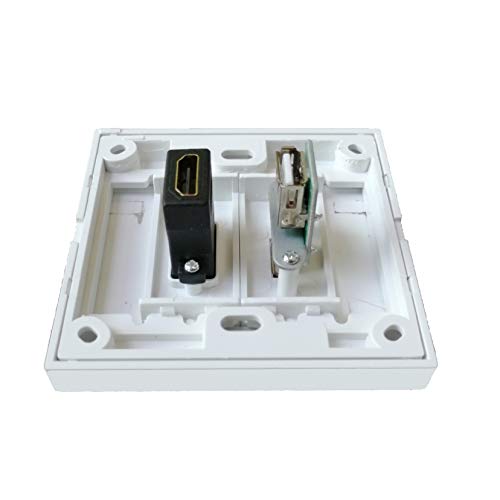 BOXNUBE Multimedia Modular Wall Face Plate with HDMI + USB Panel Sockets - White - Image 4
