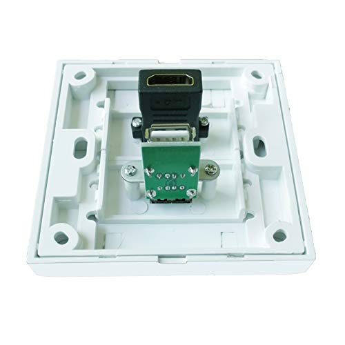 BOXNUBE Multimedia Modular Wall Face Plate with HDMI + USB Panel Sockets - White - Image 3