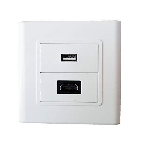 BOXNUBE Multimedia Modular Wall Face Plate with HDMI + USB Panel Sockets - White - Image 5