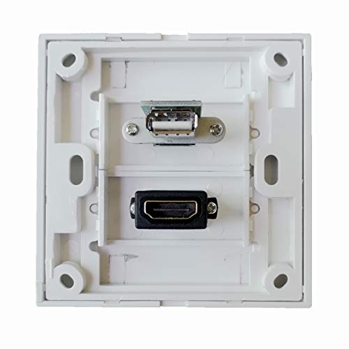 BOXNUBE Multimedia Modular Wall Face Plate with HDMI + USB Panel Sockets - White - Image 2