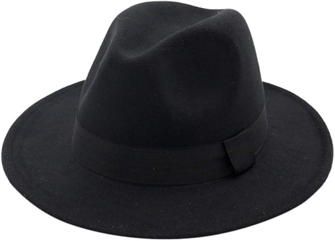 CLOTHERA قبعة فدورا جاز من الصوف الورقي بريم عريض من CLOTHERA للنساء والرجال - Image 1