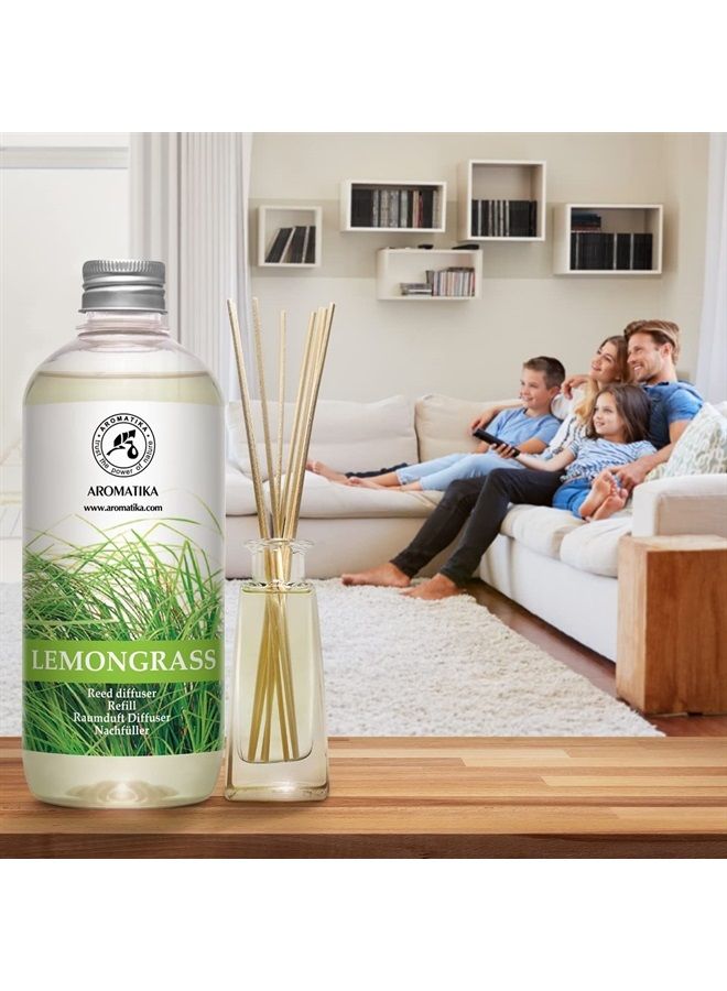 Aromatika عبوة إعادة تعبئة معطر الليمون 34 أونصة سائلة (2x17 أونصة سائلة) - عطر منعش وطويل الأمد - إعادة تعبئة بزيت الليمون العطري الطبيعي - للعلاج بالروائح - سبا - منزل - عبوة إعادة تعبئة زيت معطر الليمون - Image 3