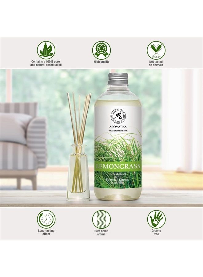 Aromatika عبوة إعادة تعبئة معطر الليمون 34 أونصة سائلة (2x17 أونصة سائلة) - عطر منعش وطويل الأمد - إعادة تعبئة بزيت الليمون العطري الطبيعي - للعلاج بالروائح - سبا - منزل - عبوة إعادة تعبئة زيت معطر الليمون - Image 4