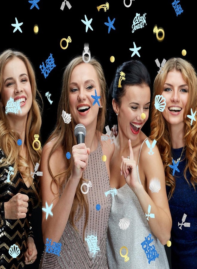 Weekgrat 200 Pcs Last Toast on the Coast Confetti Bachelorette Party Decorations Glitter Wine Cup Rings Seashells Starfish Table Confetti for Bridal Shower Wedding Engagement Party Decor - Image 4