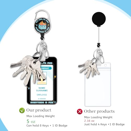 Hancynir Lanyards for Id Badges, Dumpster on Fire Badge Holder with Retractable Reel Clip, Funny Work Name Tags Keychain Lanyard ID Card Protector Cover Case for Women Teacher Nurse Doctor Office - Image 5