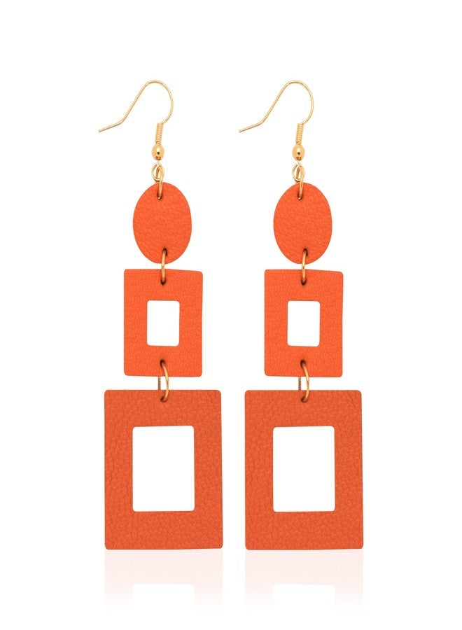 KINIVA Big Dangle Earrings for Women Trendy, Lightweight Boho Earrings Drop, Fashion Gifts for Christmas (38 Orange) - Image 1