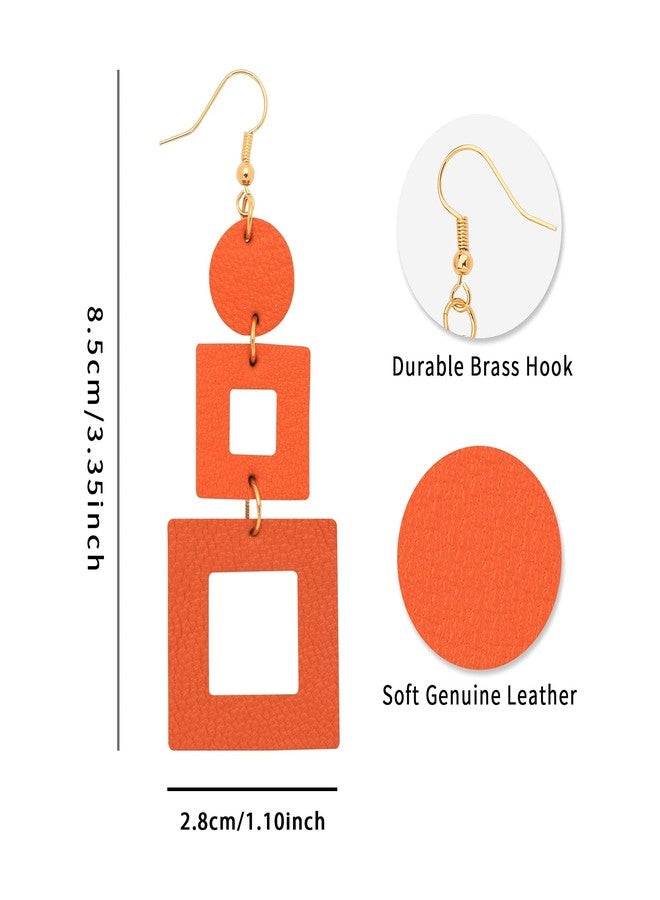 KINIVA Big Dangle Earrings for Women Trendy, Lightweight Boho Earrings Drop, Fashion Gifts for Christmas (38 Orange) - Image 5