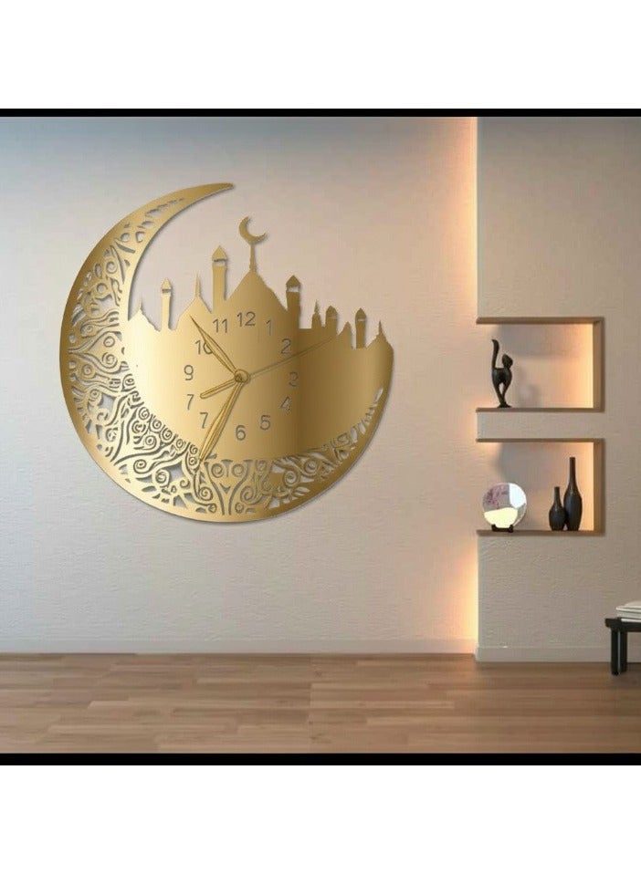 REBENUO Clock Islamic Art Wall – Mosque & Moon Design for Living Room or Office, 60x60 cm - Image 5
