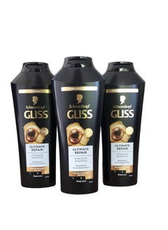GLISS Hair Repair Shampoo, Ultimate Repair for Heavily Damaged Hair, 13.6 Ounces (Pack of 3)